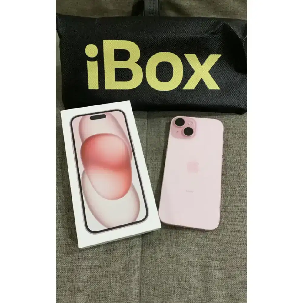 iPhone 15 Pink 128GB Like New Fullset Pemakaian 1 Bulan Mulus Normal