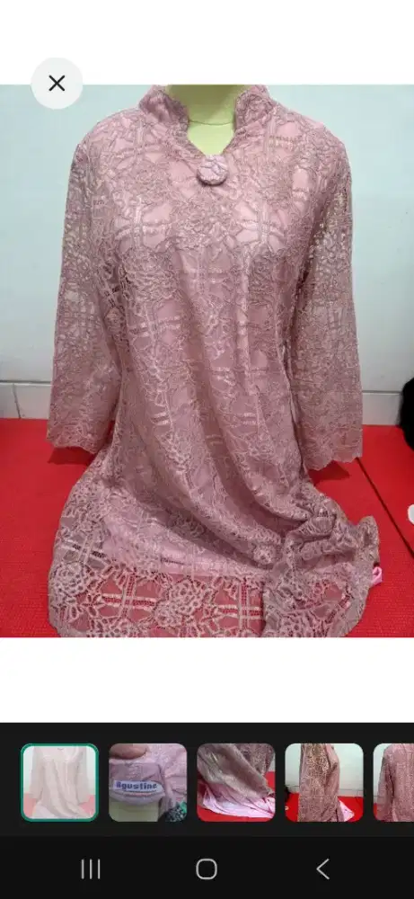 Dress pink mewah ld 94cm merk agustine
