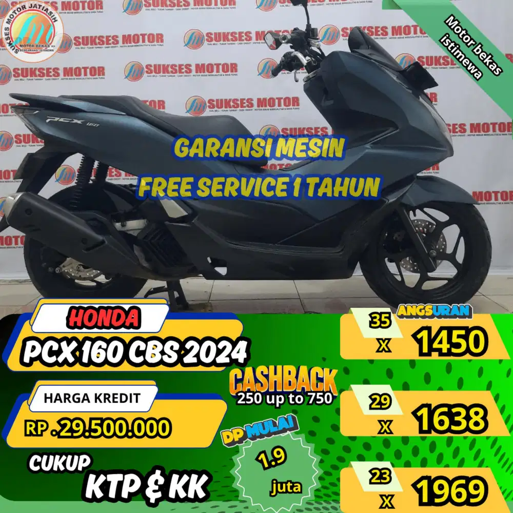 HONDA PCX 160 CBS 2024 DP&ANGSURAN TERMURAHSYRT KTP&KK(SUKSESMOTOR)