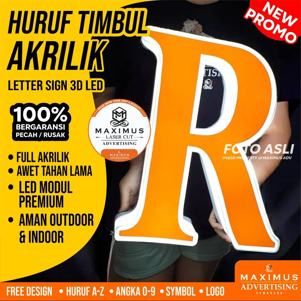 HURUF TIMBUL LETTER SIGN AKRILIK LED