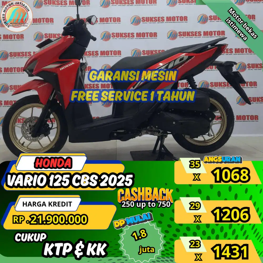 HONDA VARIO 125 CBS 2025 DP&ANGSURAN TERMURAHSYRT KTP&KK(SUKSESMOTOR)