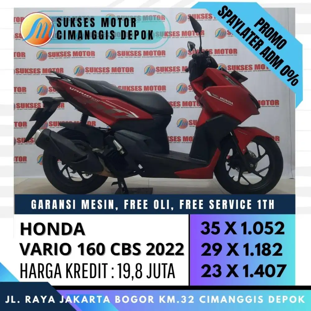 VARIO 160 CBS 2022 CASH KREDIT KARTU KREDIT BISA [SUKSES MOTOR]