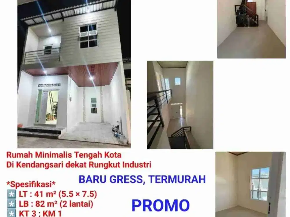 RUMAH MINIMALIS DIJUAL MURAH LOKASI DI KENDANGSARI 2 LANTAI