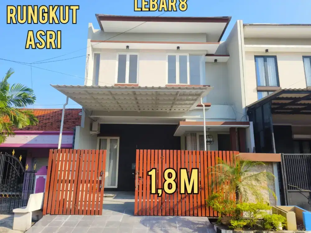 ‼️CANTIK SIAP HUNI, LEBAR 8‼️   RUMAH RUNGKUT ASRI BARAT MINIMALIS TERAWAT. DEKAT MERR, SUPERINDO, UPN, TOL, BANDARA JUANDA, Dll