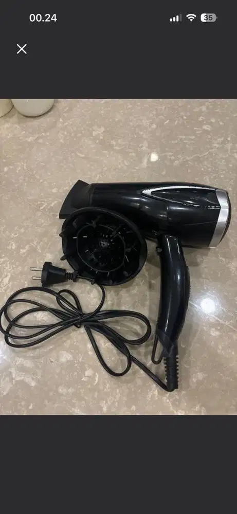 Hairdryer black complete sama corong