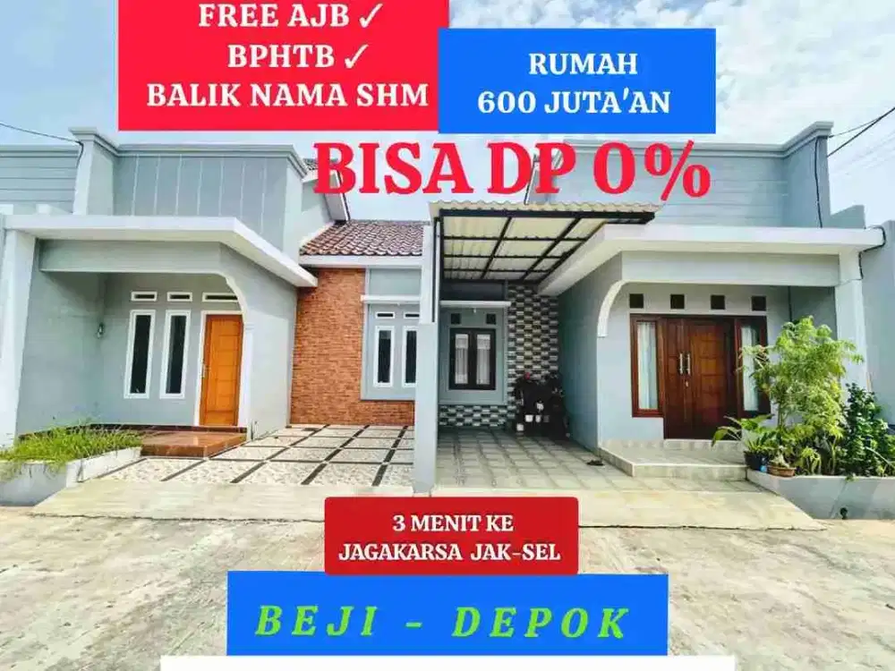 RUMAH MULAI 600JUTAAN FREE BPHTB DAN AJB