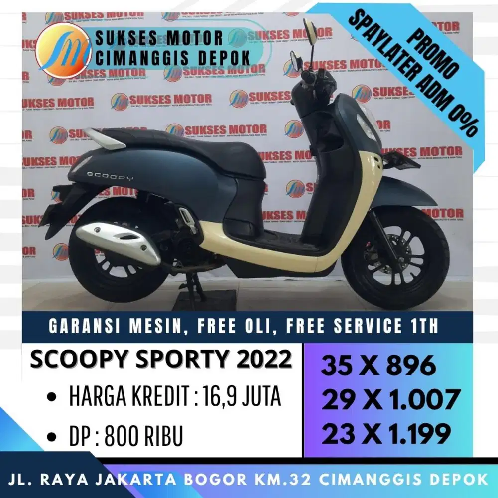 SCOOPY SPORTY 2022 CASH KREDIT DP 800 UNIT BERGARANSI [SUKSES MOTOR]