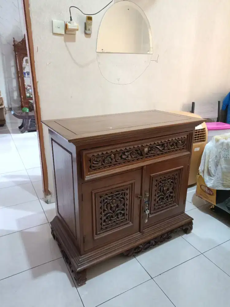 nakas asli kayu jati