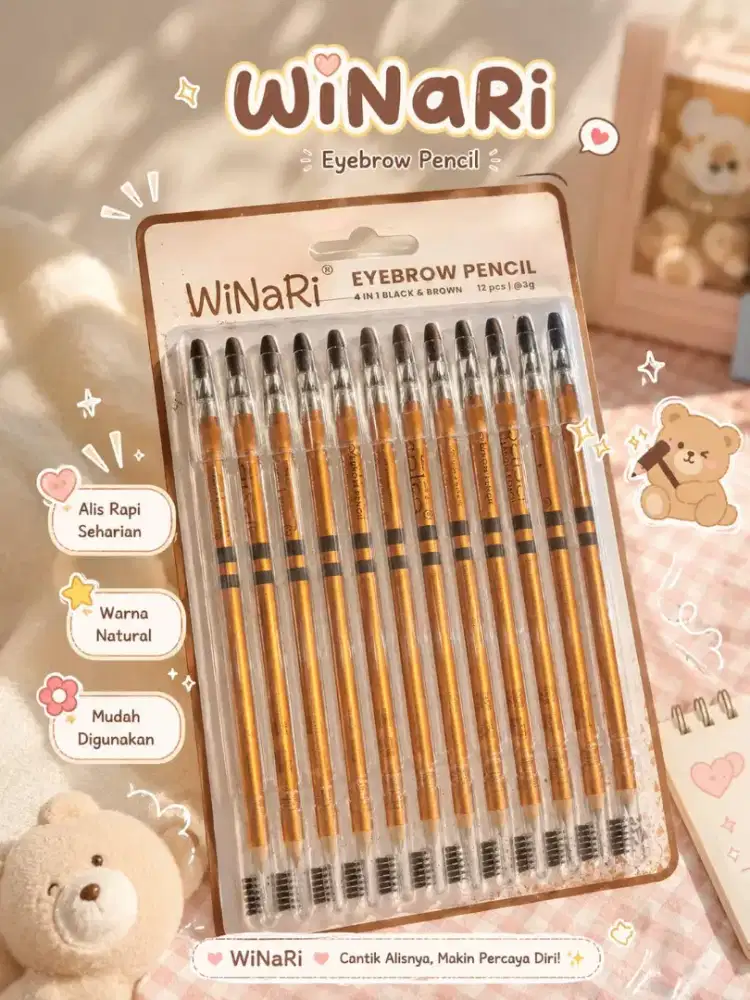 WiNaRi 2in1 Eyebrow Pencil – Cantik Alisnya, Naik PD-nya!