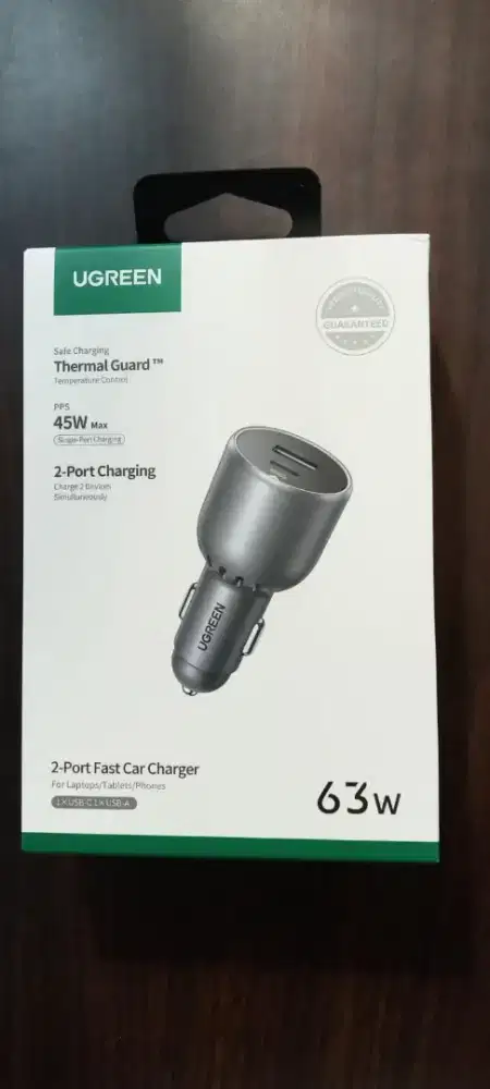UGREEN Car Charger Mobil Dual Port 63W 35023