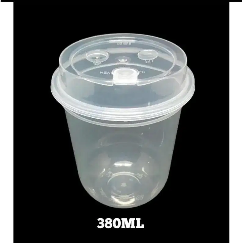 Plastik Cup Oval 380ml 25 pcs