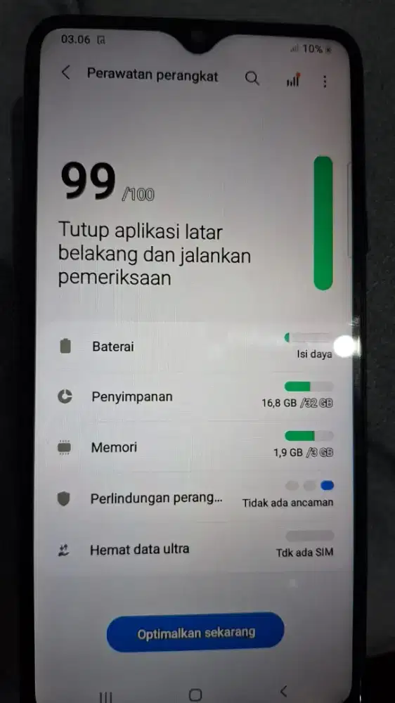 Dijual samsung A20s kondisi seken batangan