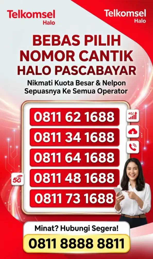 TELKOMSEL HALO 10 DIGIT PASCABAYAR NOMOR CANTIK SERI 1688