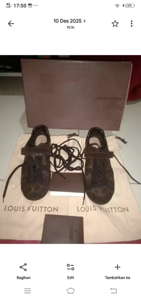 Di jual sepatu breandet asli merek louis vitton ukuran 41-42