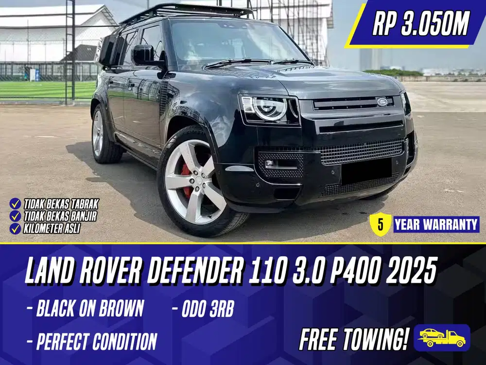 Land Rover Defender 110 X 3.0 P400 2025 NIK 2024 Black on Brown Hitam