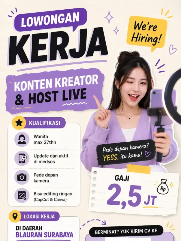 Loker konten kreator dan host live