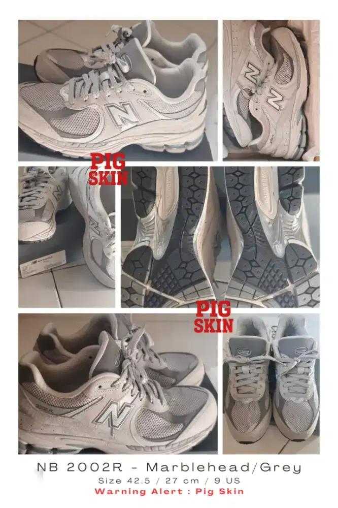 Sepatu NB2002R pemakaian 2 kali *pig skin