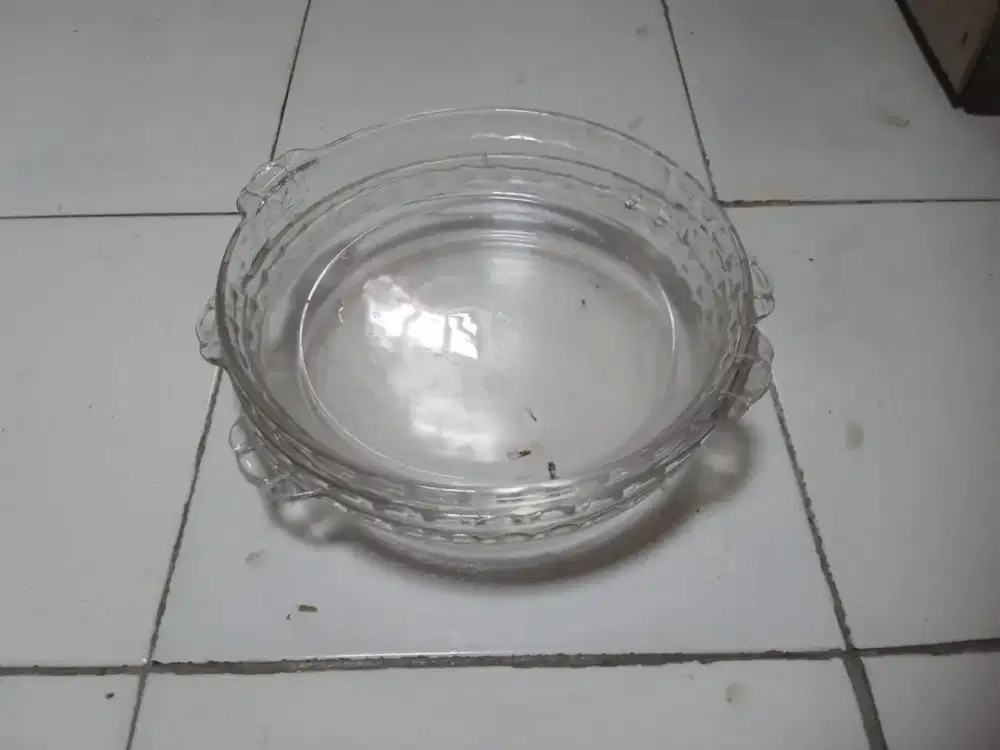 Jual piring saji bulat kaca pyrex