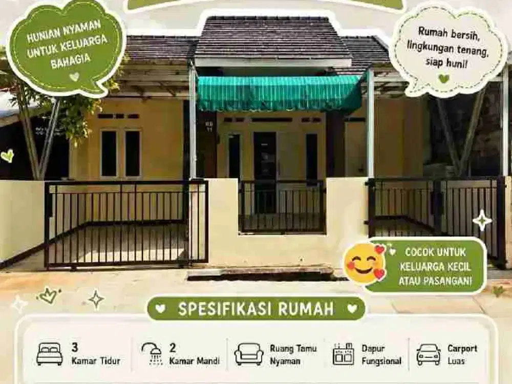 disewakan bogor asri nanggewer kamar 3 carport 2 mobil