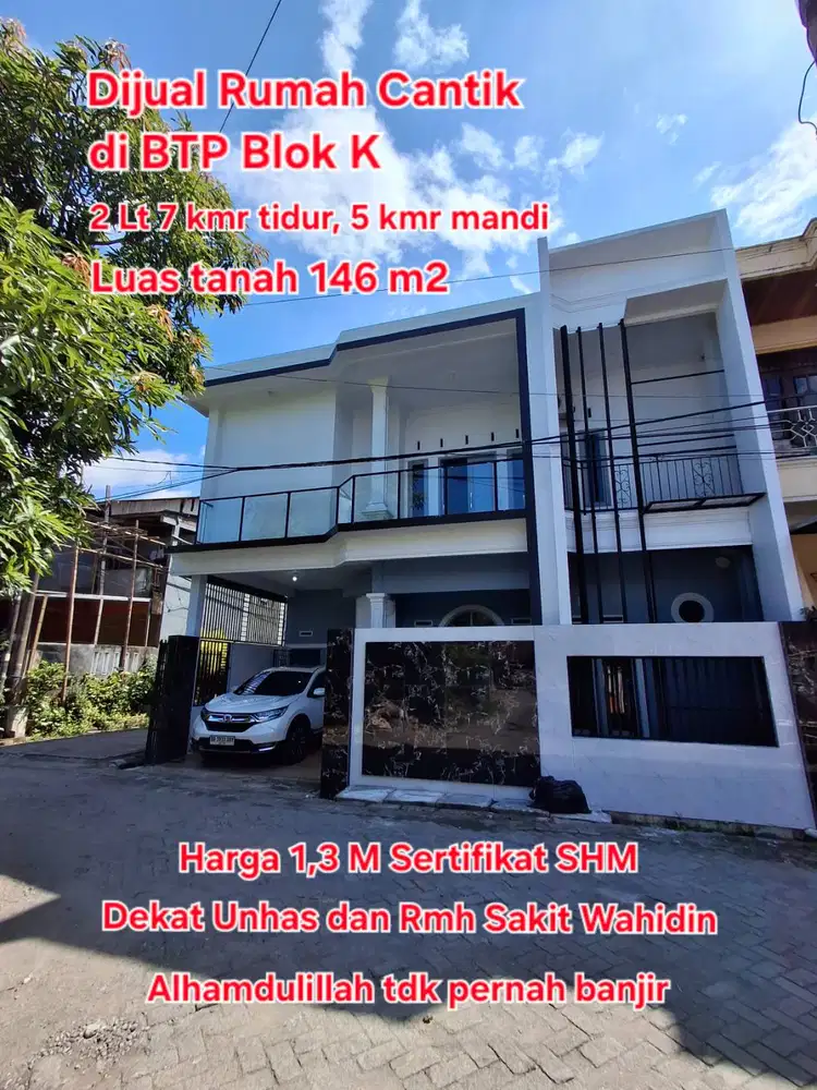 Dujual Rumah Cantik di BTP dekat Unhas