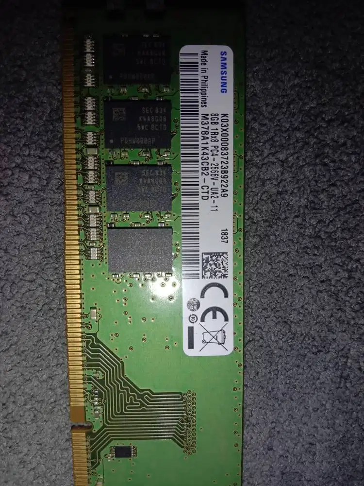 RAM SAMSUNG 8GB DDR4 2666MHz M378A1K43CB2-CTD