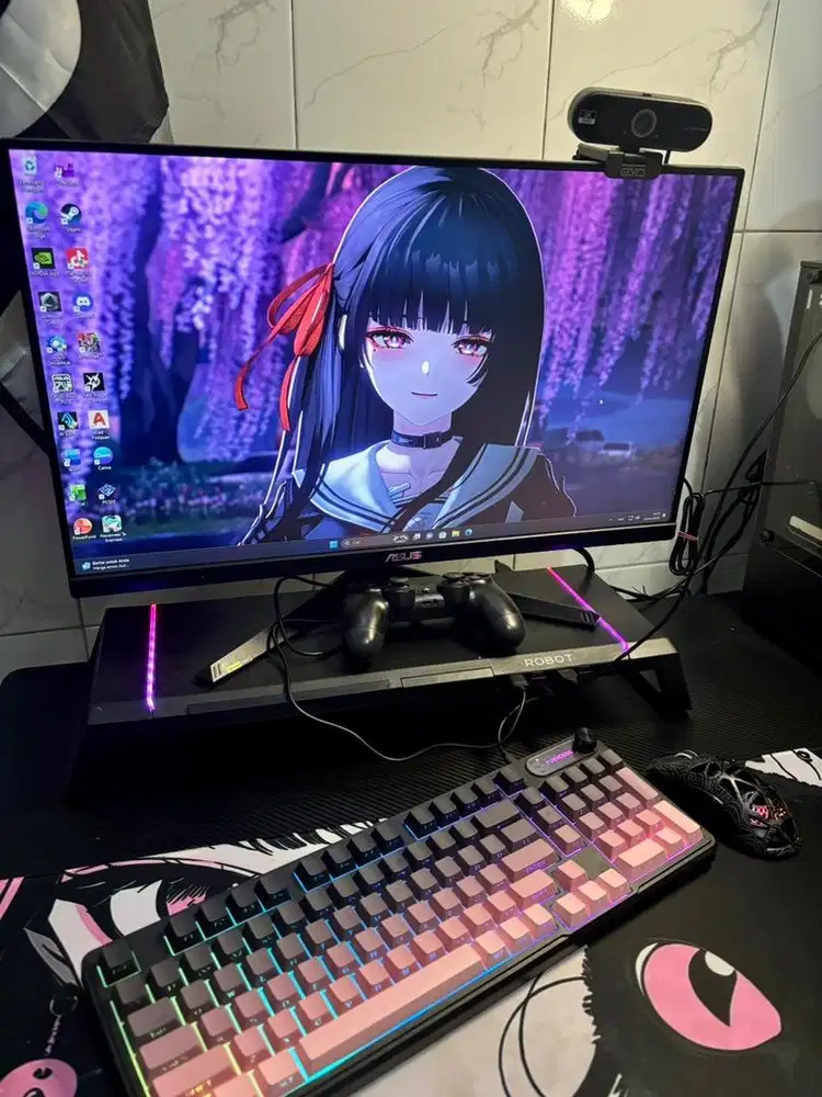 PC Ryzen 7 RTX 5050 Dan Monitor Asus TUF Gaming VG249QM5A 240HZ
