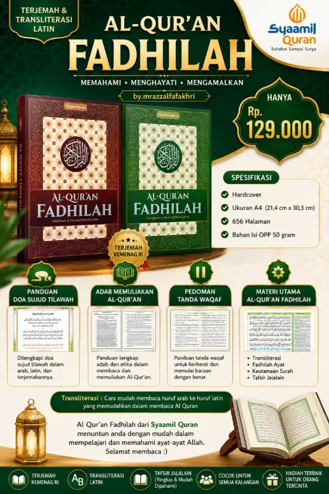 Terlaris! Al-Qur'an FADHILAH Translate dan Terjemahan