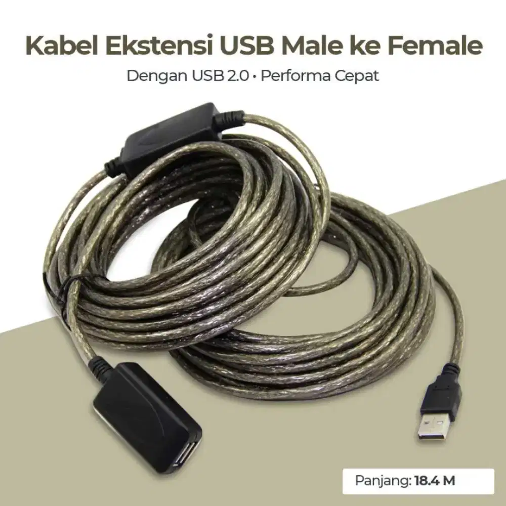 Kabel USB Extension Active Repeater Male ke Female 18.4M Plug and Play