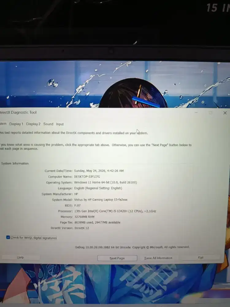 VICTUS 15 RTX 4050 VRAM 6GB
