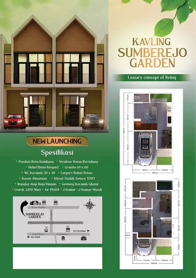Rumah 2 lantai di Surabaya Barat dekat GBT dan dilalaui Suroboyo Bus