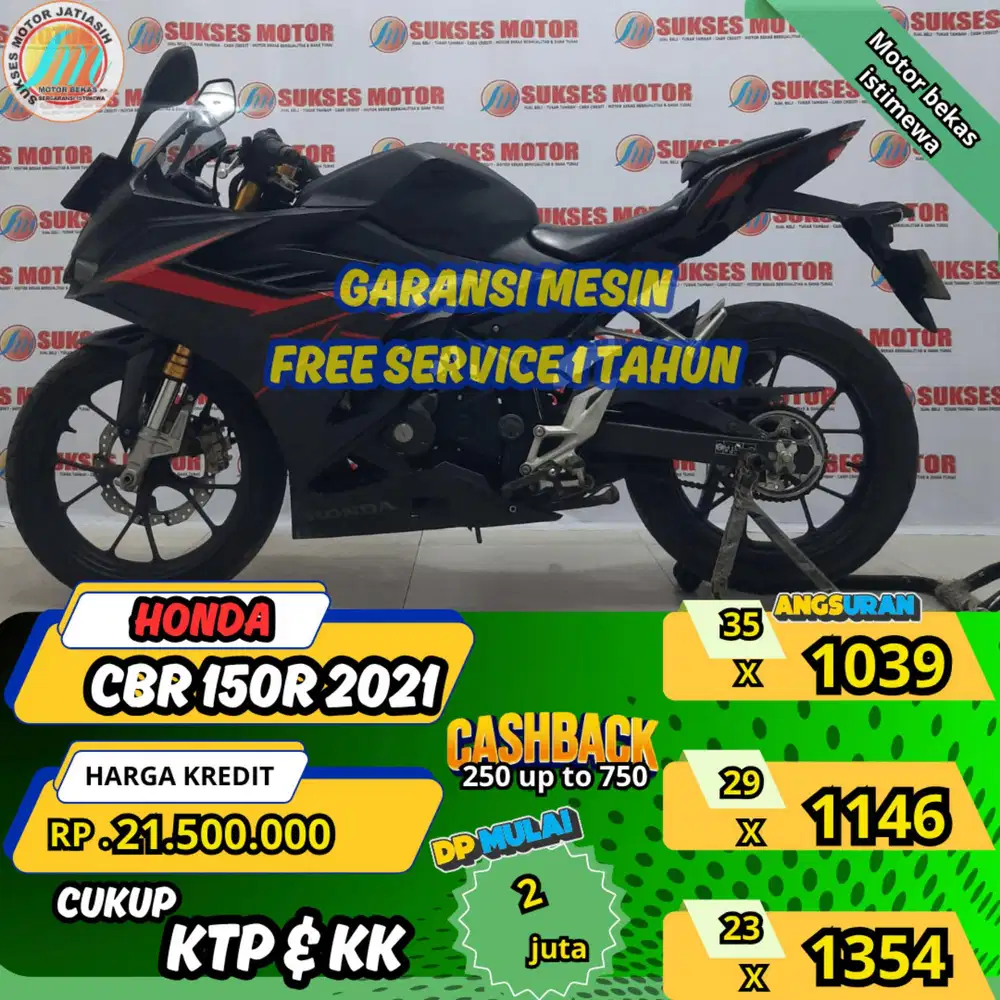 HONDA CBR 150R 2021 DP&ANGSURAN TERMURAHSYRT KTP&KK(SUKSESMOTOR)
