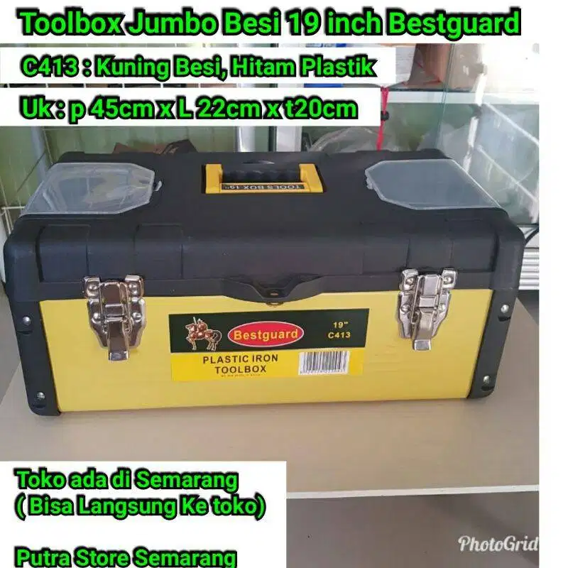 Toolbox Besi 19 inch Jumbo Bestguard Besi dan Plastik C413 Tool box
