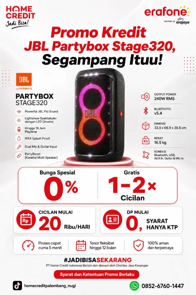 PROMO KREDIT SPEAKER JBL PARTYBOX STAGE 320 TERMURAH SEKOTA PALEMBANG