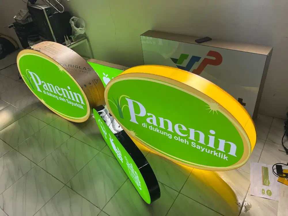 neon box toko, papan nama huruf timbul, billboard