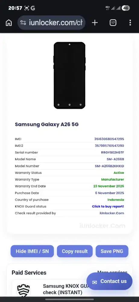 Samsung Galaxy A26 5g  8/256gb (sisa 5 bln garansinya)