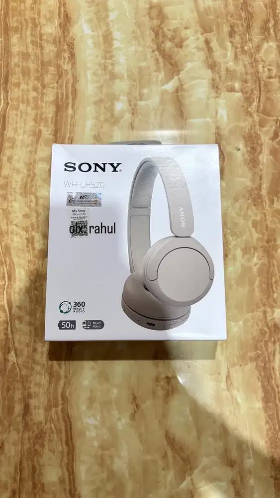 Headphone SONY WH-CH520 On Ear Wireless Warna Beige