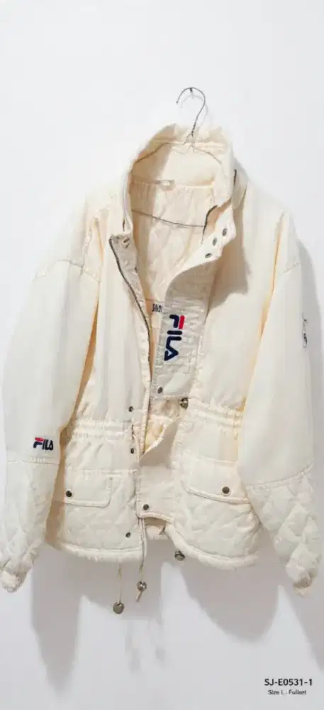 Fila Vintage 90s Snow White+ Hoodie Bulu Ori