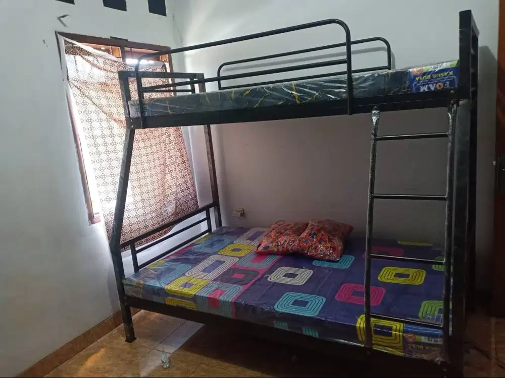 SET RANJANG BESI TINGKAT SET RISBANG BESI TINGKAT + KASUR BUSA ROYAL