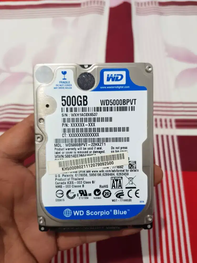 HDD LAPTOP WD BLUE 500GB SATA SLIM 2,5