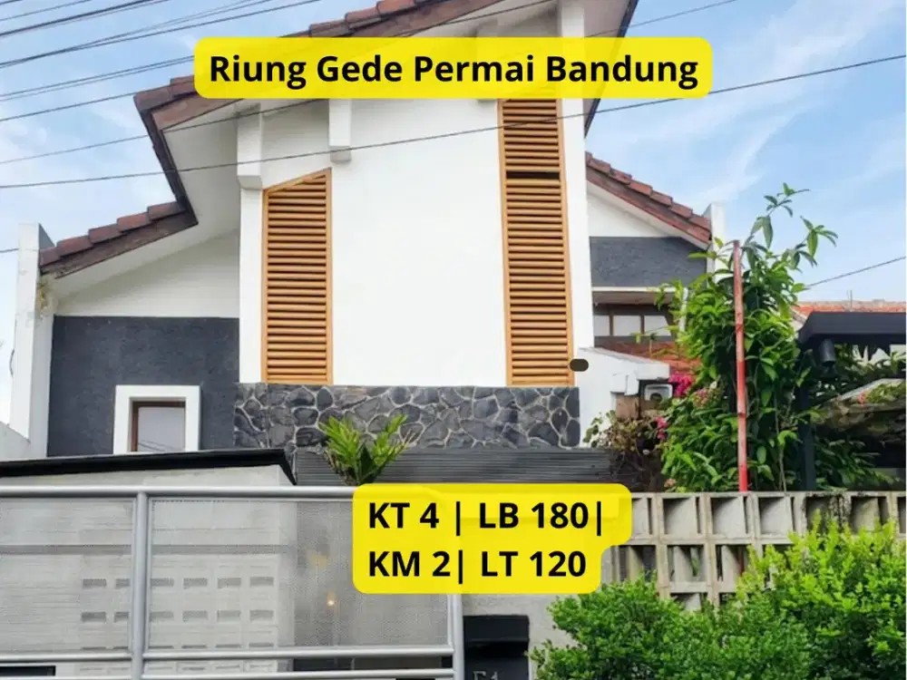 Rumah Gaya Tropis di Riung Gede Permai Bandung Dekat Summarecon 4 Kamar Tidur