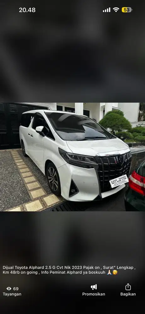 Toyota Alphard 2.5 G AT 2023 barang Bagus
