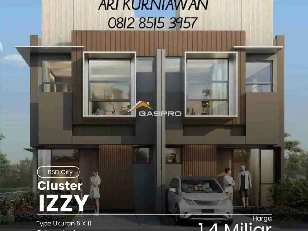 New Cluster Izzi BSD City Rumah Tanpa DP Paling Viral 1,5Man 2Lt