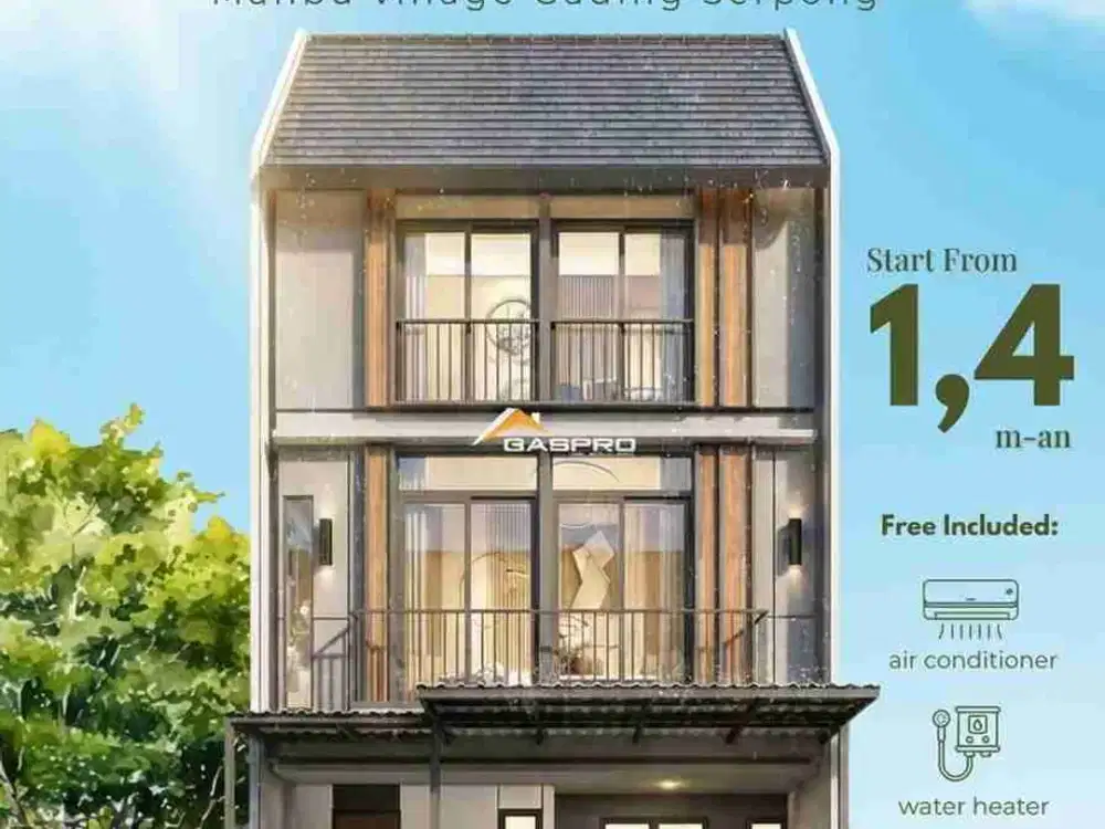 ANZA HOMES at malibu village RUMAH 3 LANTAI TERMURAH DI GADING SERPONG 1,4MAN FREE PPN SEGERA HUNI