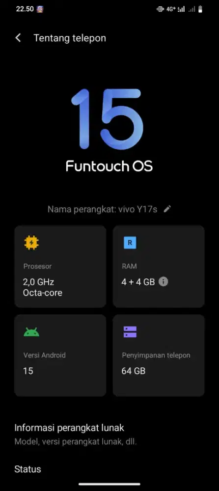 Vivo y17s ram4+4