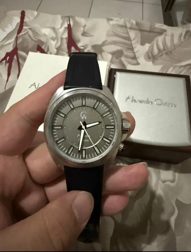 Jam Tangan Alexandre Christie Grey Dial Black Original