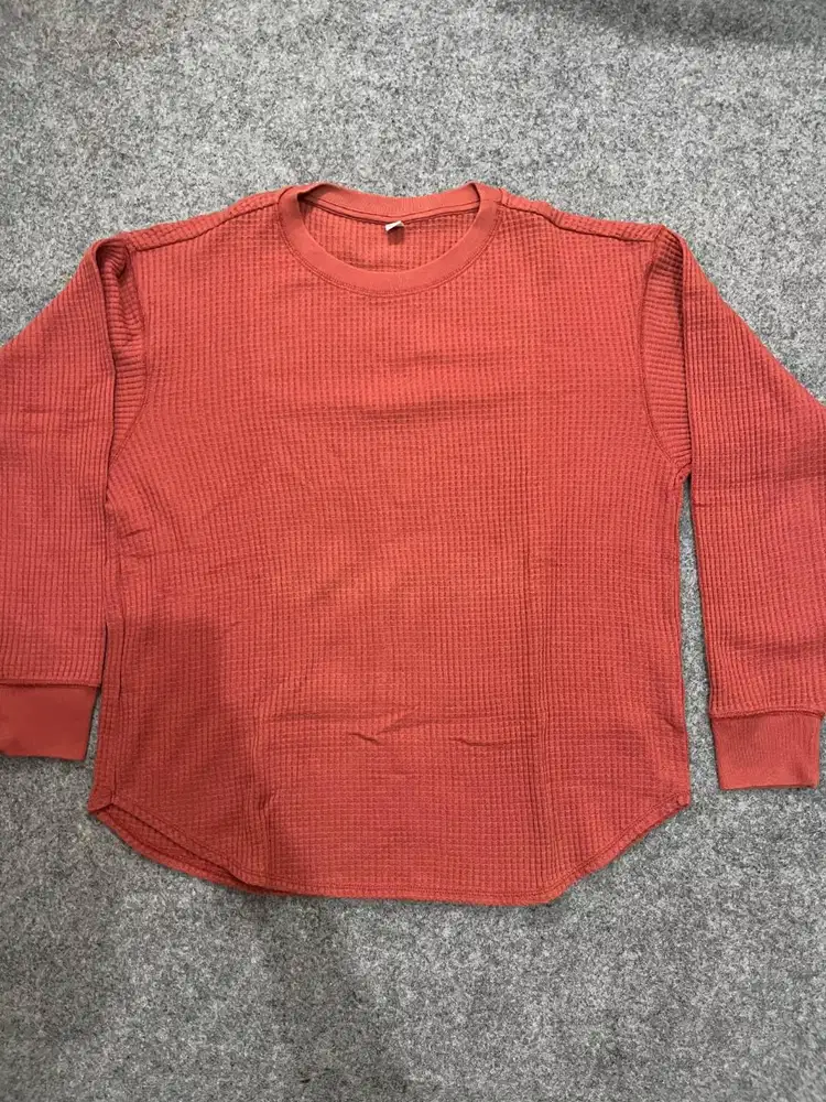 Uniqlo Waffle Size S warna peach atasan wanita
