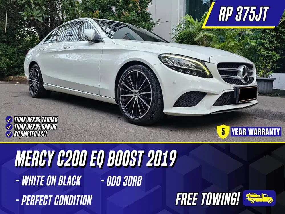 Mercedes Benz C200 EQ Boost 2019 White Black Mercy C 200 Eqboost Putih