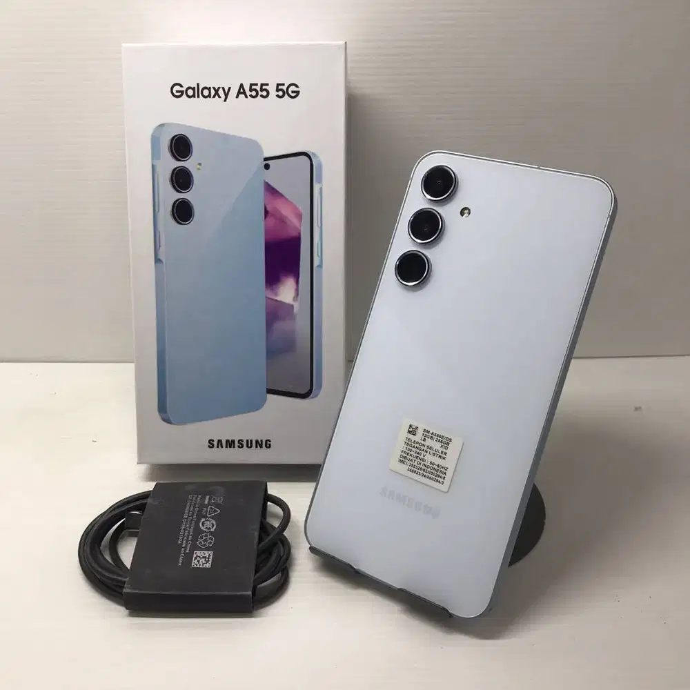 (12/256) SAMSUNG GALAXY A55 5G ICE BLUE FULLSET SEIN RESMI MULUS FULLS