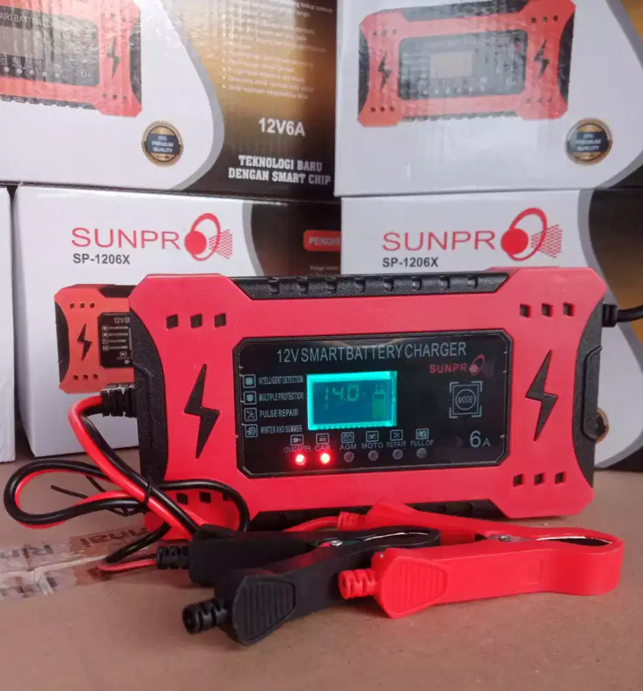 CHARGER AKI MOBIL MOTOR RED PRO ORIGINAL