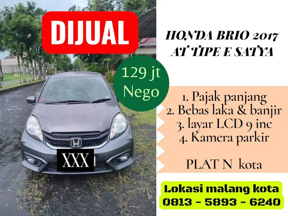 Jual honda brio thn ke 2, hrg nego, ada tambahan kamera parkir